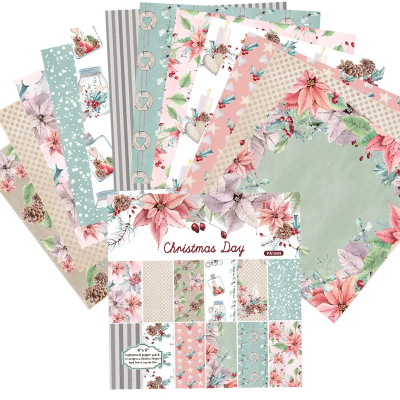 24 Sheet/Set 6.6inch Background Paper Pad Winter Christmas Series Scrapbooking For Cards Invitation - 4.00042E+12