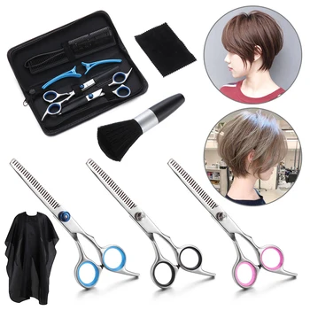 

10 PCS Pro Hairdressing Scissors Kit Hair Cutting Scissors Hair Brush Hair Clip Hair Cape Grooming Comb For Barber Styling Tool