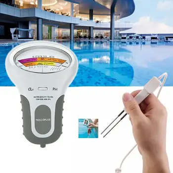 

2 In 1 Portable Digital Water Quality PH and Chlorine Pool Level Spa For Swimming Tester Meter Analy CL2 Quality Water K1H7
