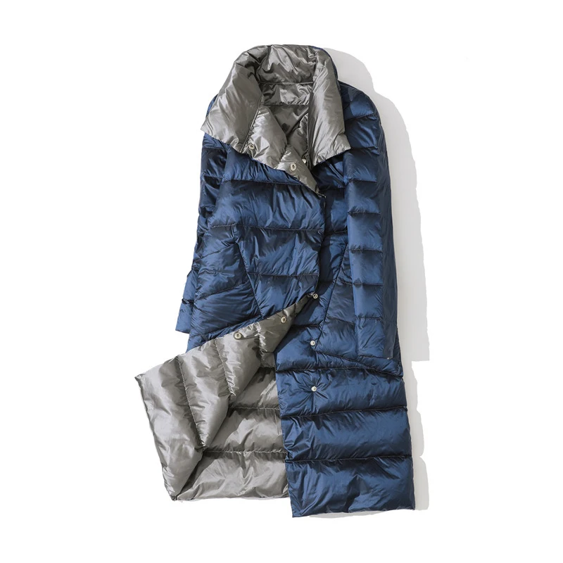 

Women's White Duck Down Jacket 2019 Winter Outerwear Coats Female Light Ultra Thin Warm Long Down Puffer Jacket Parka Oversized