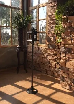 

Retro palace pole type cast iron candle holder courtyard study road lead floor candle holder home courtyard furnishings
