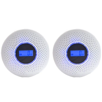 

2 Pcs Composite Smoke & CO Alarm Home Concentration Display to Prevent Carbon Monoxide Poisoning Alarm