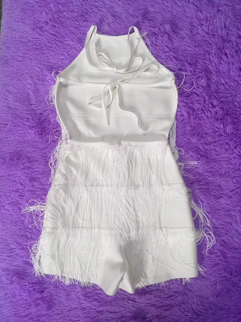 Новейшее женское белое летнее Бандажное платье, элегантное платье с кисточками без рукавов, однотонное мини-Клубное платье, вечерние платья