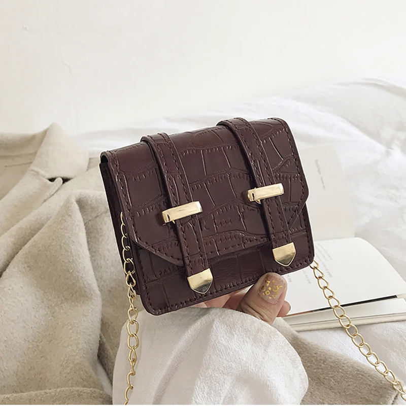 

Crocodile Pattern Crossbody Bags For Women 2019 Small Chain Handbag small bag PU Leather Hand Bag Ladies Designer Evening Bags