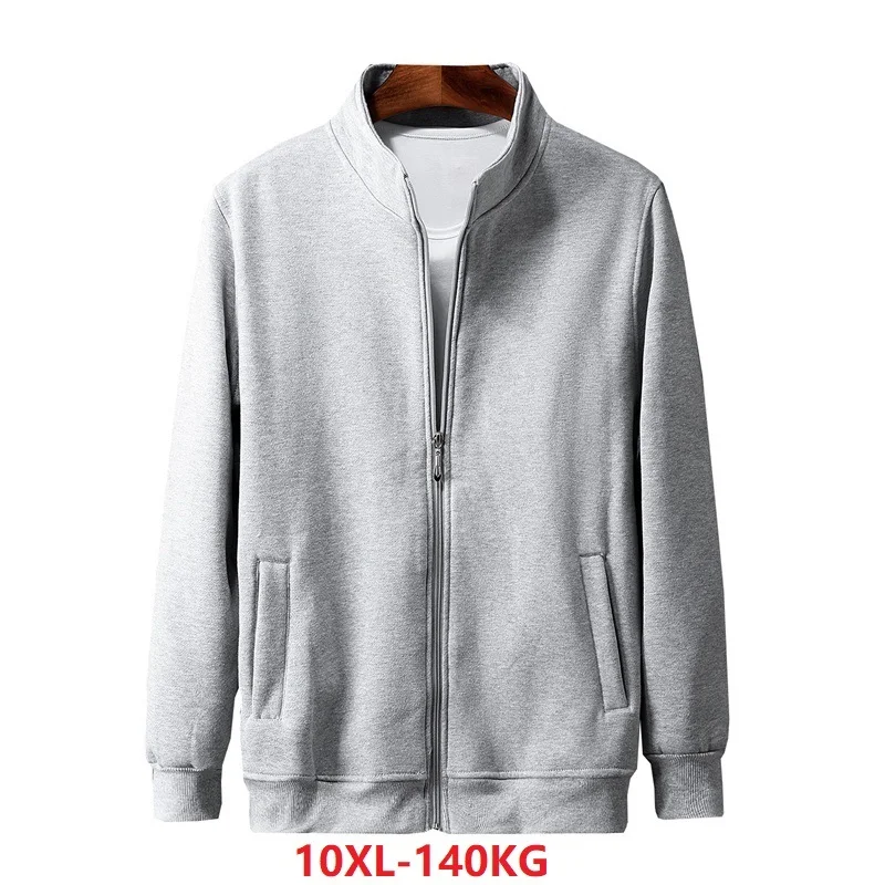 Большие 6XL 7XL 8XL мужские повседневные толстовки на молнии флисовые большие