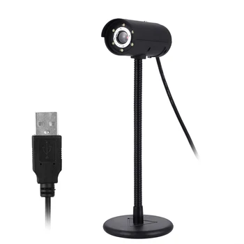 

USB2.0 Webcam With Mic Flexible Hose 480P Driver-Free 6pcs IR LEDs​ Night Light Laptop Computer Web Camera For Windows XP-SP2