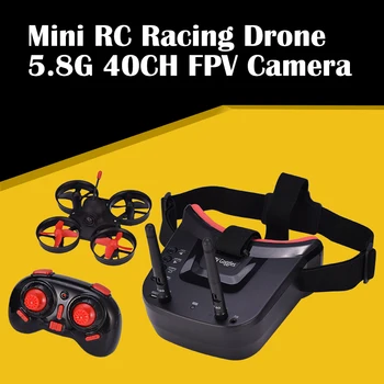 

5.8G 25mW 40CH FPV Camera Mini Pocket RC Racing Drone Quadcopter with Headset Auto-searching Goggles Receiver Monitor RTF