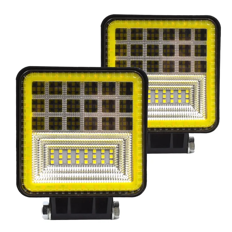 2Pcs 126W Yellow Nlpearl 4'' Light Bar/Work Light 72W 126W Led Work Lights for Off-road Tractors SUV Trucks Spot LED Light Bar Fog Lamp 12V 24V - Цвет: 2Pcs 126W Yellow
