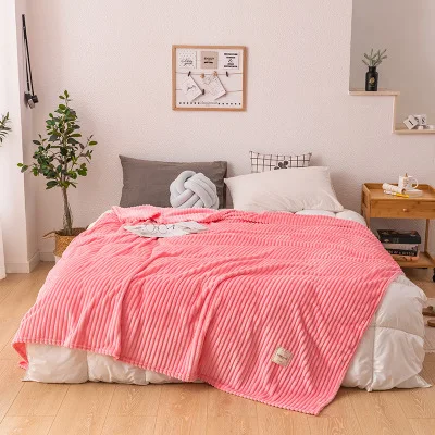 Flannel Blankets for Beds Solid Yellow Color Soft Warm Square Blanket On the Bed Thickness Throw Blanket