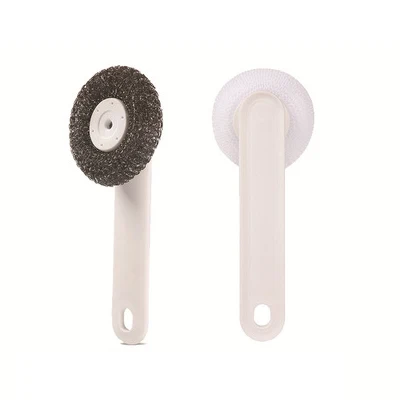 White-2pcs 2 шт щетка для чистки кухонных инструментов проволочный шар Бытовая антипригарная щетка для чистки горшков пластиковая PP горшочек набор кистей - Цвет: White-2pcs