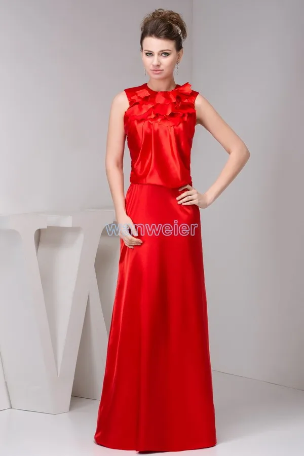 

free shipping 2016 new design floor length cap sleeve pleat brides maid red one shoulder long dress formal Bridesmaid Dresses