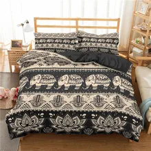 Zeimon 2 3pc Bohemian 3d Bedding Set Elephant Printing Queen
