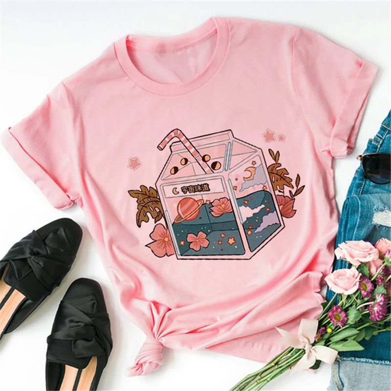 ZOGANKIN New Ice Cream Cute Cartoon Women Pink T shirt Harajuku Kawaii Spring Summer Tshirt Casual Tumblr Outfit Fashion Tops chrome hearts t shirt