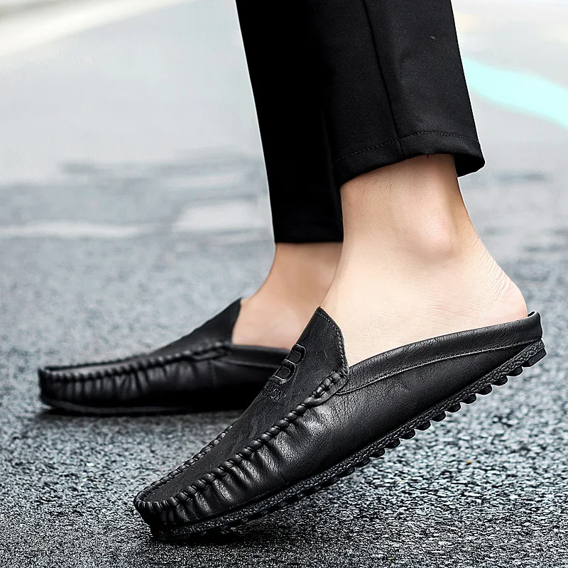 Классические дизайнерские лоферы; Мужская обувь; нескользящая обувь на плоской подошве для мужчин; обувь без застежки; Модные мужские Тапочки