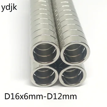 

50pcs/lot Ring Magnet 16*6 mm Hole 12 mm N35 Strong NdFeB Magnet 16x6 mm Permanent magnet 16x6-12