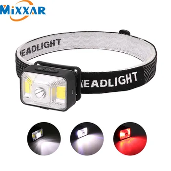 

ZK20 Dropshipping 2*COB LED headlamp Build-in battery 5 modes Portable USB charger headlight working head lamp for camping torch