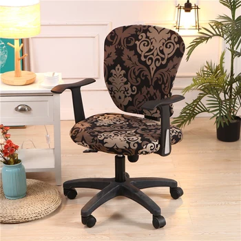 

Removable Office Desk Chair Cover Washable Swivel Seat Decorative Slipcover Case