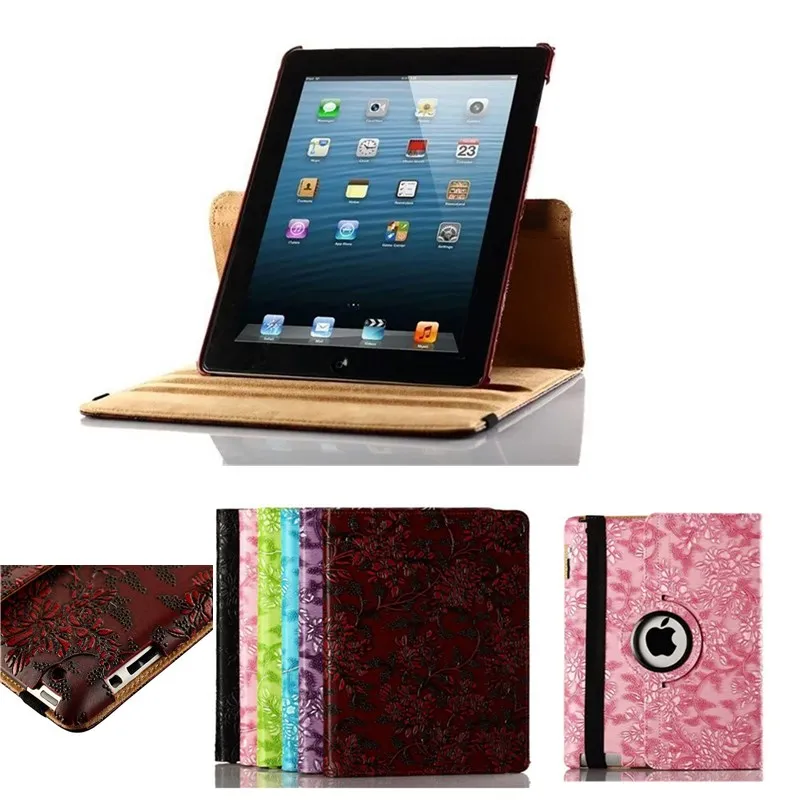 3D чехол с рисунком винограда для Ipad 2 3 Smart 360 Вращающийся флип Стенд PU кожаный