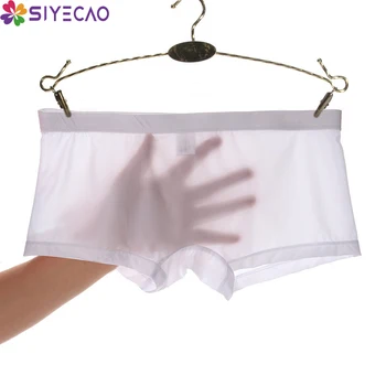 

Transparent Men Sexy Seamless Underwear Pants Boxershorts Male Low-rise Ice Silk Breathable Slips Homme Panties Boxer Shorts