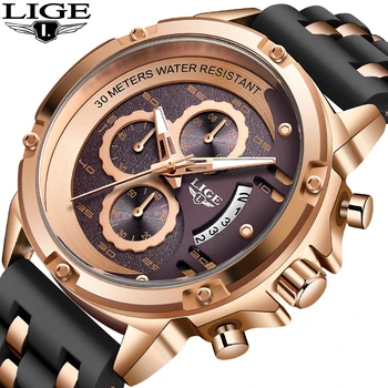 

2020 LIGE Casual Mens Watches Top Brand Luxury Watch Men Big Dial Date Quartz Clock Male Waterproof Wristwatch Relogio Masculino