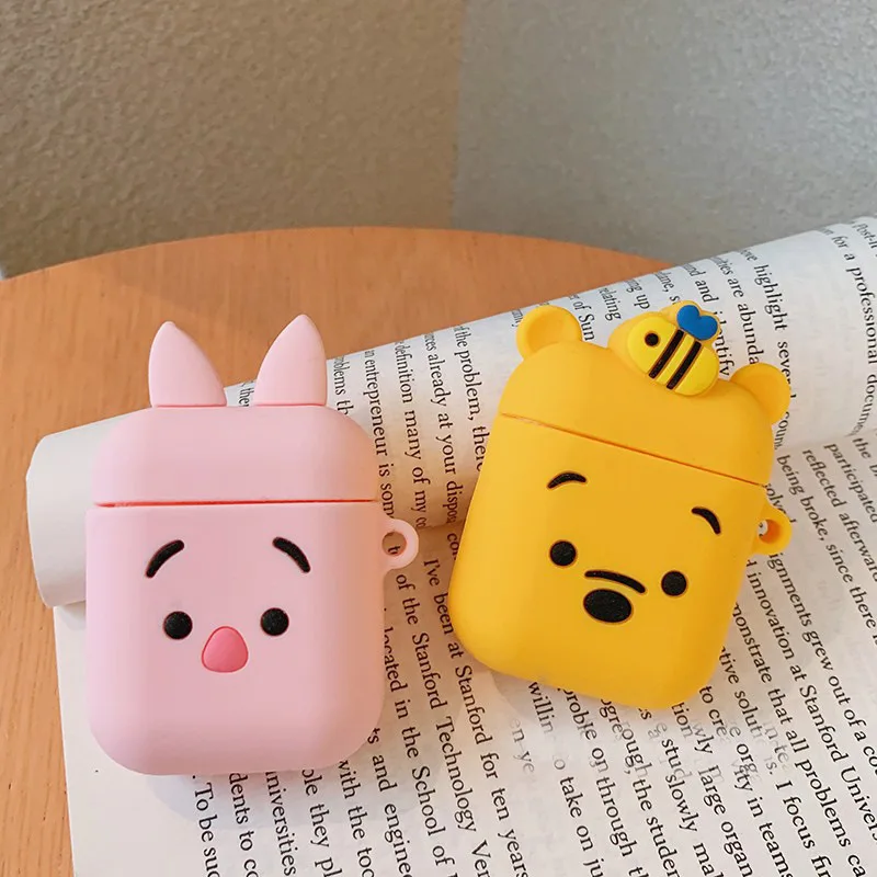 Для Apple AirPods 3D милый мультяшный поросенок Earpods чехол для Airpods 2 Winnie Bear беспроводные наушники гарнитура защитный чехол