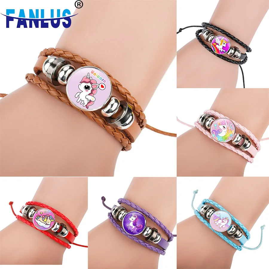 

Colorful Craft Paper Crystal Unicorn Bracelet Happy Unicorn Party Decorations for Kids Adult Parties Gifts Baby Shower Favors