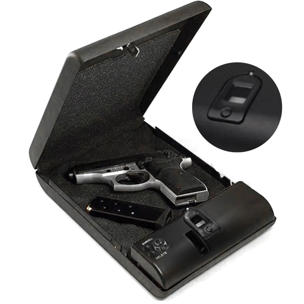

Portable Fingerprint Box Gun Safes Safe Fingerprint Sensor Box Security Keybox OS100A Strongbox for Valuables Jewelry Cash
