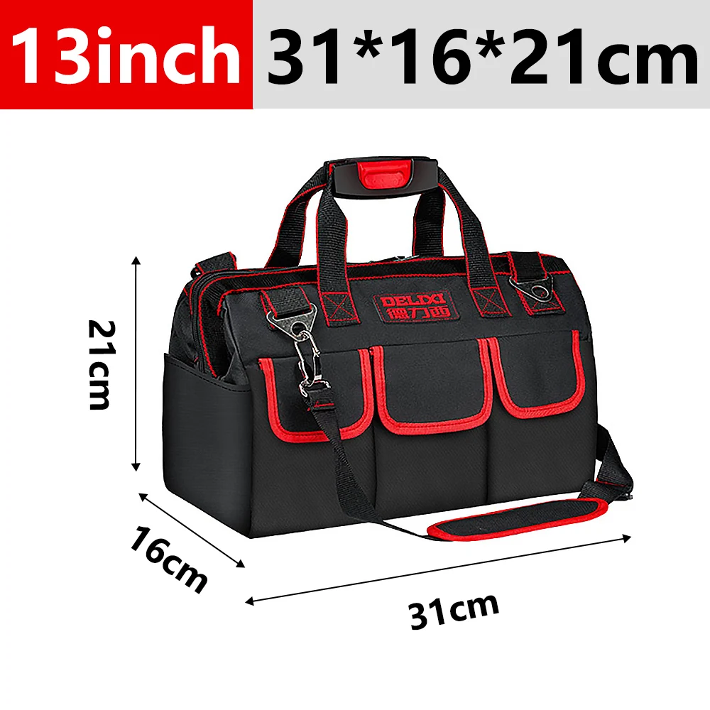 small tool chest DELIXI 13 16 Inch  Tool Bag Multi-Function Electrician Bag 1680D Oxford Cloth  Waterproof Tool Strong Storage Large Bags Toolkit heavy duty tool bag