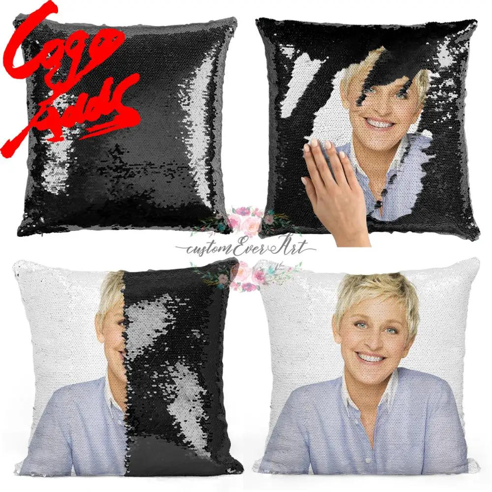 

Ellen Lee DeGeneres sequin pillow | sequin Pillowcase | Two color pillow | gift for her | gift for him | pillow | magic pillow
