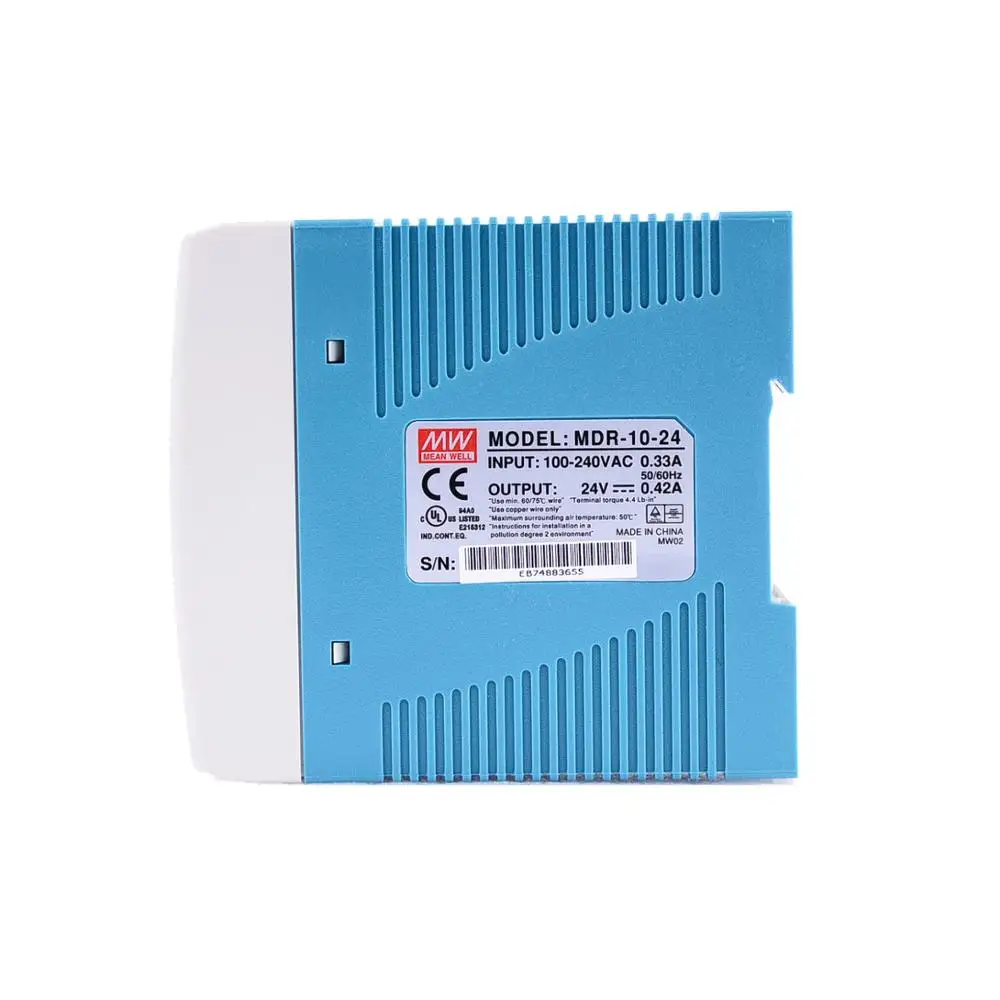 

Original Mean Well MDR-10-24 DC 24V 0.42A 10W meanwell Single Output Industrial DIN Rail Power Supply