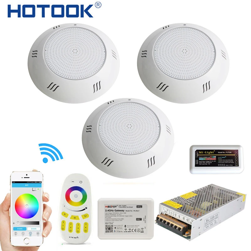 Hotook 水中ライト Wifi Led プールライト Rgb 2 4 グラムキット樹脂充填に Foco Par56 Piscina ランプタイマー 調光アプリ制御 Par56 Lamp Led Poolled Pool Light Aliexpress