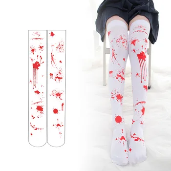 

Hot New Anime Movie Horror Show Bloodstain Thigh High Sock White Girl Stocking Cosplay Costumes Accessories Women