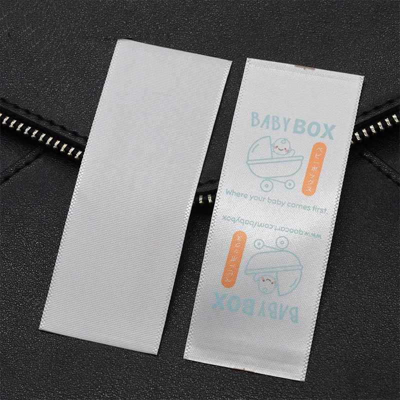 Custom Satin Printed Clothing Care Label Washing Labels Satin Label Printing Recycled clothing labels,garment labels