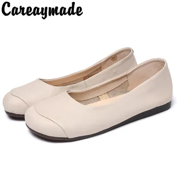 

Careaymade-Mori Women's Shoes New Round Head Leisure Single Shoes,Top Layer Buffalo Wear-Resistant Flat-heeled Shoes, 2 colors