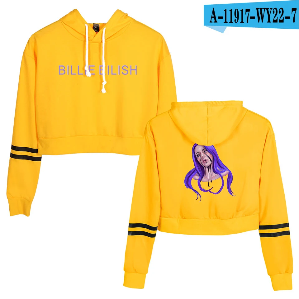orange Kpop укороченный топ с капюшоном, Женская Толстовка Harajuku Kawaii Billie Eilish, женская одежда с капюшоном, оранжевые повседневные толстовки в стиле хип-хоп, толстовки - Цвет: orange