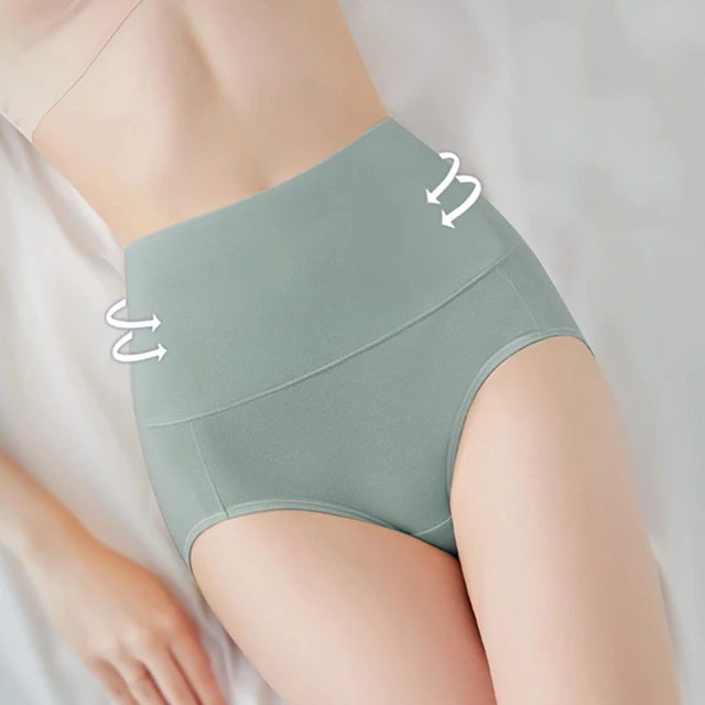 Plus Size M-5XL High Waist Panties Women Cotton Underwear Comfort Seamless  Briefs Sexy Girls Slimming