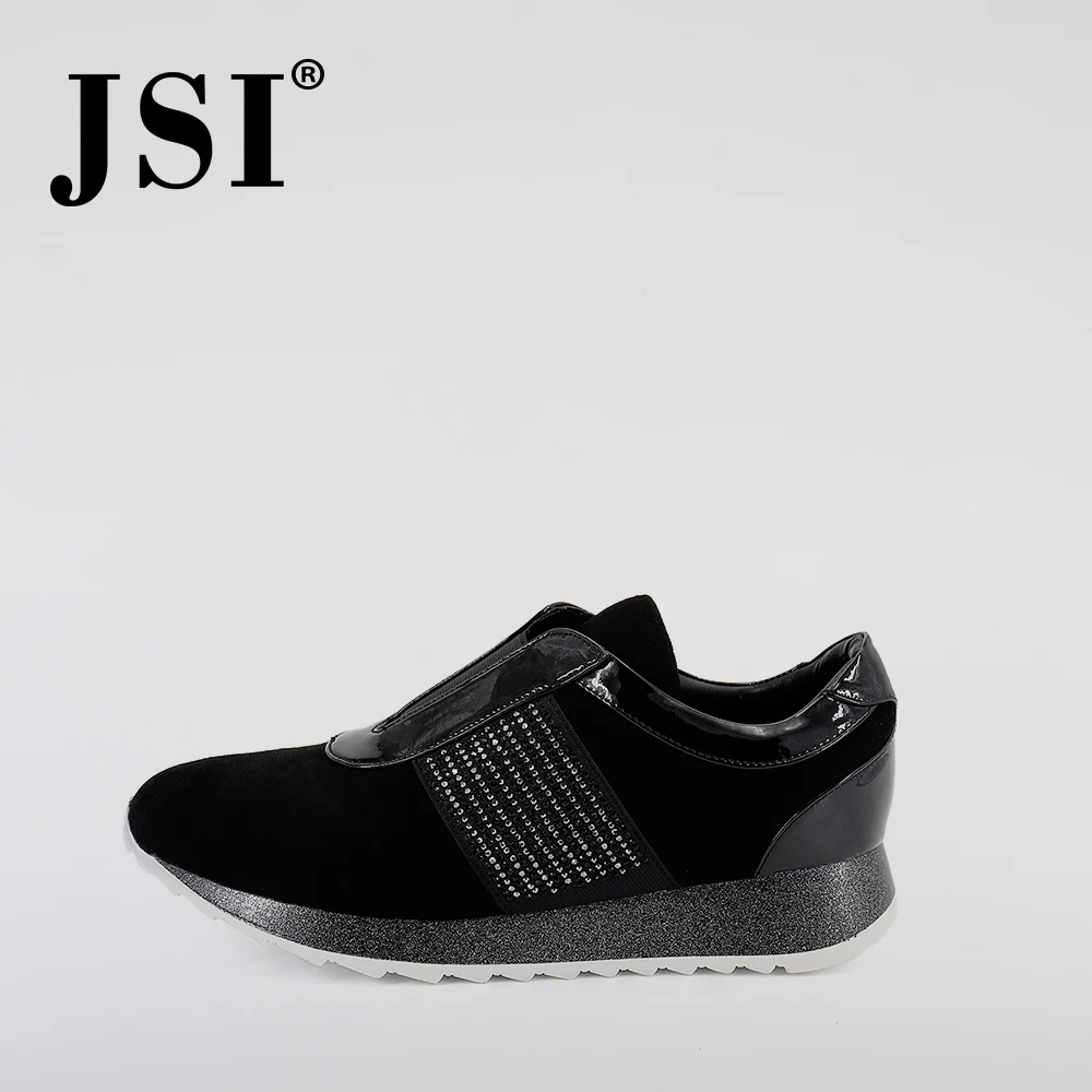 JSI/Женская обувь на плоской подошве; шикарная замшевая обувь с эластичным ремешком; Новая повседневная обувь; сезон весна-осень; однотонная женская обувь на плоской платформе с острым носком; JC295