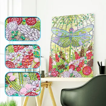 

DIY Diamond Embroidery Dragonfly Shaped Diamond Painting Modern Pattern Rhinestone Crystal New Arrival