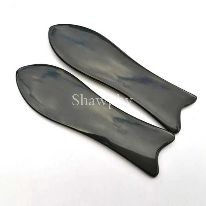 

2pcs/lot Acupuncture Massage Tool fish Beauty face Guasha Board /100% Ox Horn buffalo horn guasha plate board scraper face