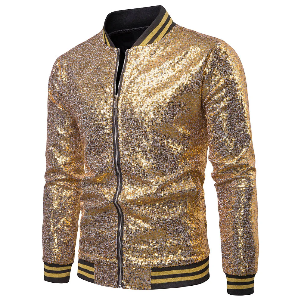 UK Mens One Button Glitter Sequined Blazer Wedding Party Jacket Tuxedo Suit Coat | Мужская одежда