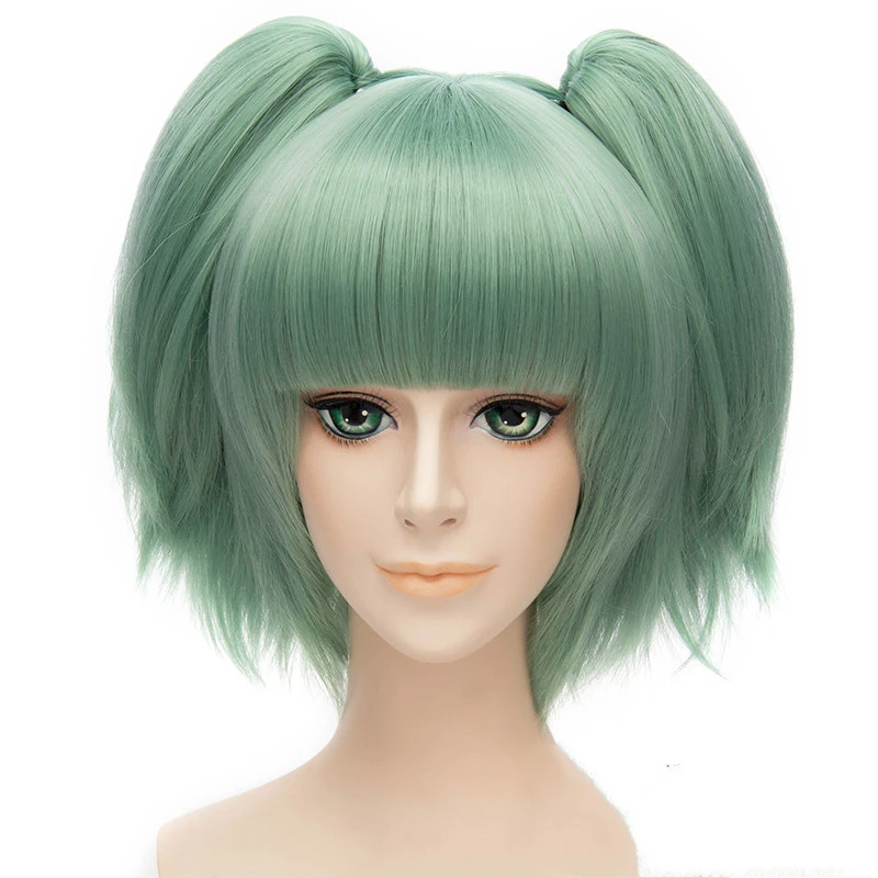 Alice-Wig 099) термостойкие волокна парик из синтетических волос аниме killy Class короткий зеленый светло-синий Косплей