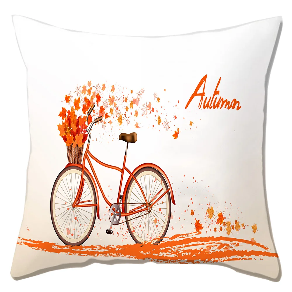 Boniu кленовый лист печатных чехлы на подушки для дома с оранжевыми листьями размером 45*45 см мягкие наволочка из полиэстера диван-кресло кровать наволочка - Цвет: PC0105-1