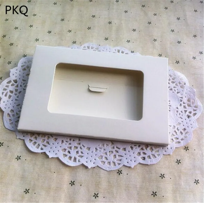 

155*102*5mm Vintage Blank White/Kraft Paper Window Envelope DIY Multifunction Envelope Postcard Box Package Paper Envelope