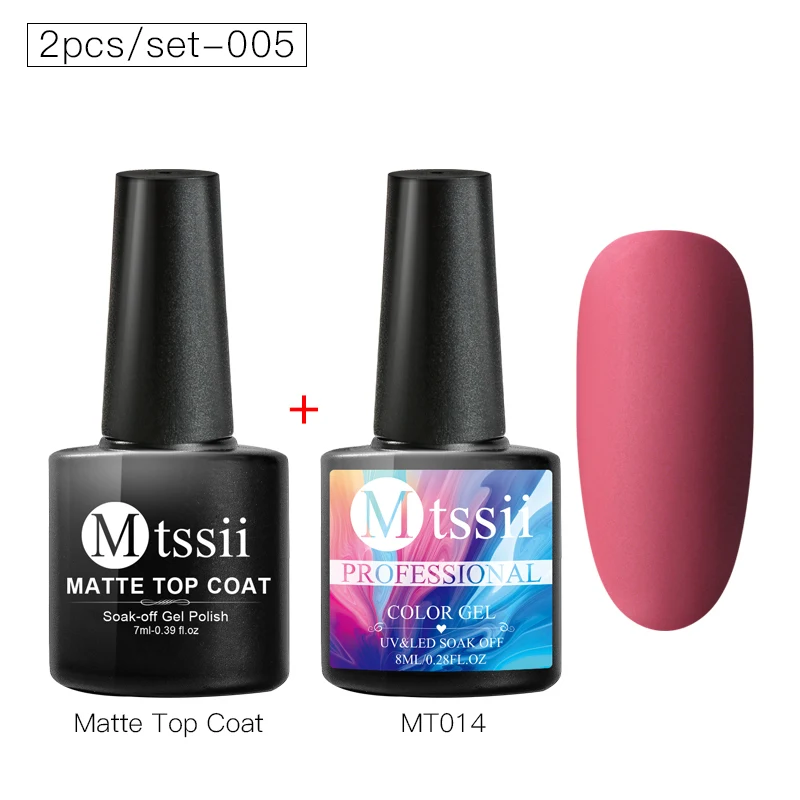 Mtssii матовое верхнее покрытие+ однородного цвета для ногтей гель Полупостоянный гель УФ лак светодиодный светильник длительный Замачивание от гелевое покрытие для ногтей - Цвет: TZH06899
