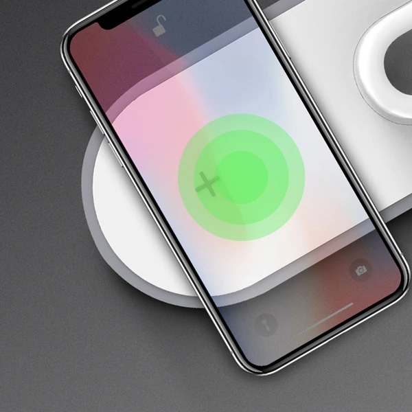 Wireless Charger, Fast 3 in 1 Stand for Mobile Phone Watch Headset for IPhone Xs Max/XR/8 Plus/Samsung S10 S9, Wireless Charging
