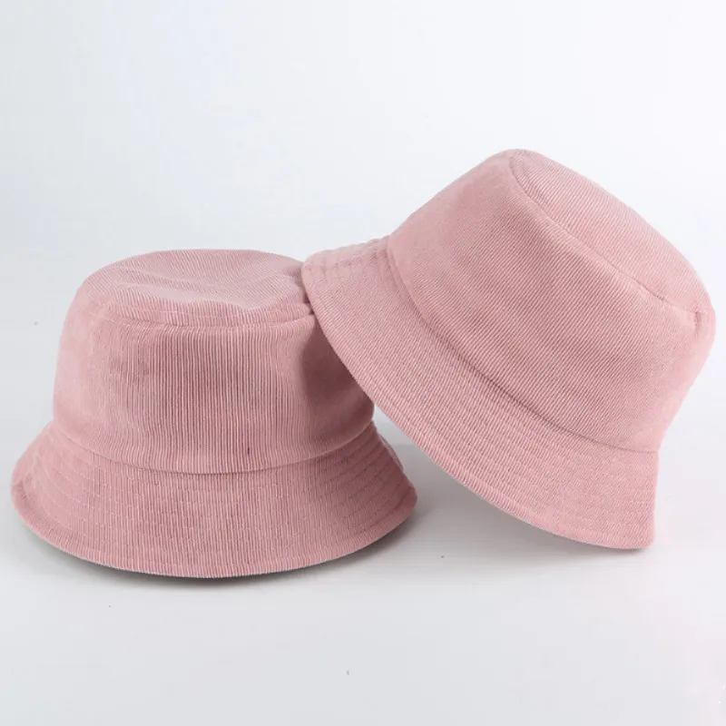 Blank Corduroy Bucket Hat For Women Spring Autumn Plain Men Panama Outdoor Hiking Beach Fishing Cap Sunscreen Female Sunhat Bob best bucket hats