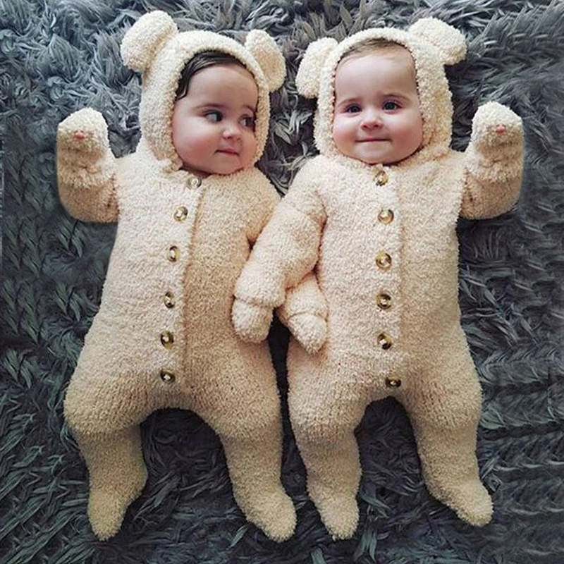 Vatan tatlı kokain  Sıcak satış sonbahar yenidoğan bebek giysileri yürümeye başlayan kışlık  kapşonlu ayı bebek bebek kız sevimli tulum erkek bebek tulum 3 m  18m|Rompers| - AliExpress