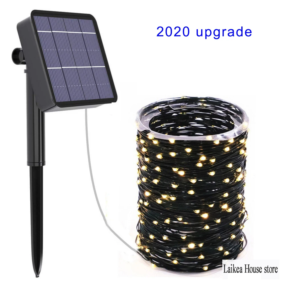 

2020 New Solar Led Lamp Waterproof Rubber Line String Copper Wire Lights Solar Powered String Light for Party Wedding Christmas