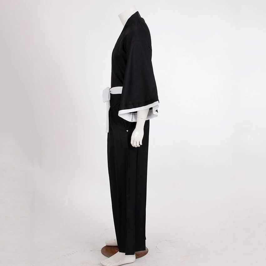 Унисекс аниме Bleach косплей Ichigo Kurosaki Bankai длинное кимоно человек японский традиционный ретро Самурай юката комплект одежды