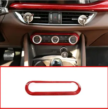 

Red Real Carbon fiber For Alfa Romeo Giulia Stelvio 2017 2018 2019 Center Air Conditioning Adjustment Frame Trim Car Accessories